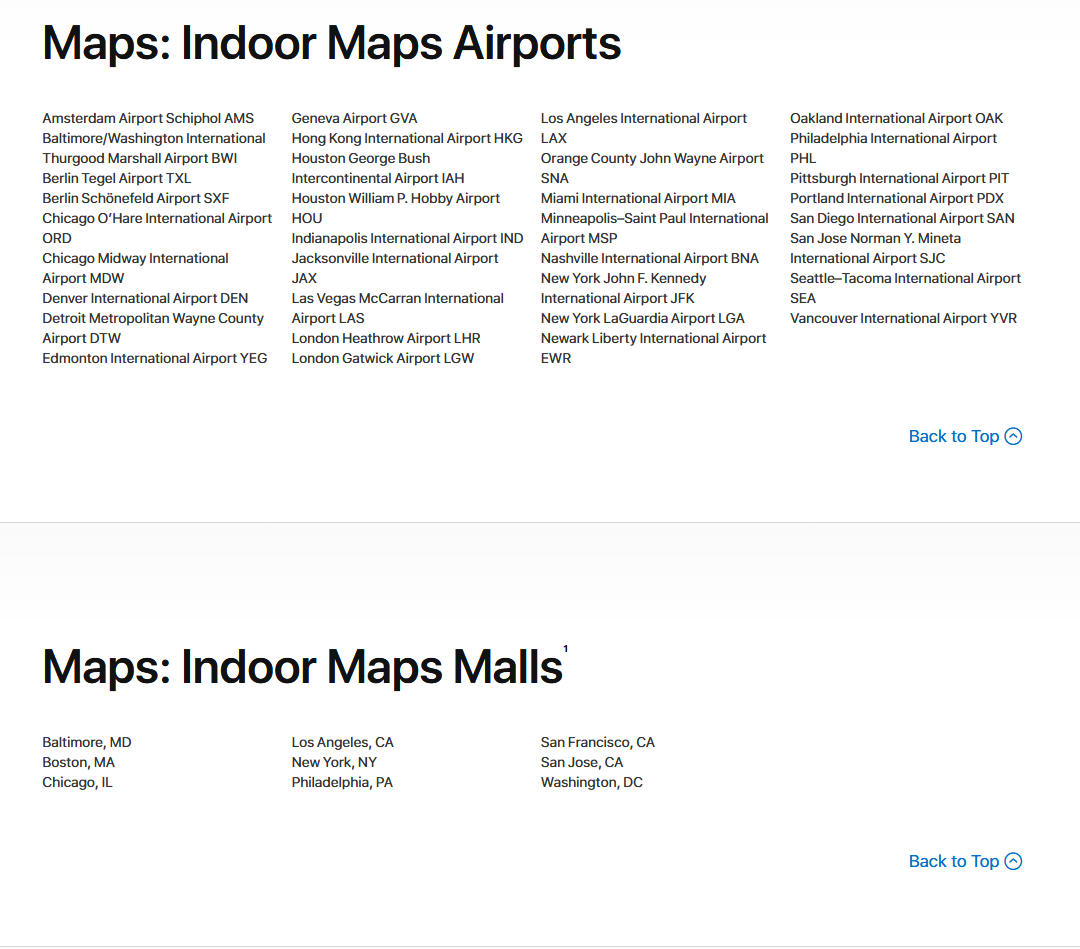 iOS 11 Indoor Maps Feature Now Available at More Than 40 Airports and Malls