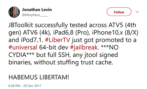 Jonathan Levin Releases iOS 11 – 11.1.2 Jailbreak for All 64-bit Apple Devices!