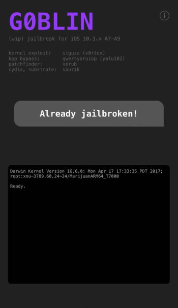 Download G0blin Jailbreak for iOS 10.3-10.3.3 for 64-bit Devices