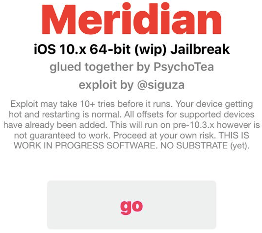 Download Meridian Jailbreak IPA for iOS 10 – 10.3.3 (64-bit)