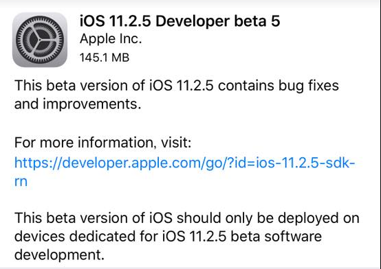 Apple Releases Fifth iOS 11.2.5 Beta For iPhone And iPad