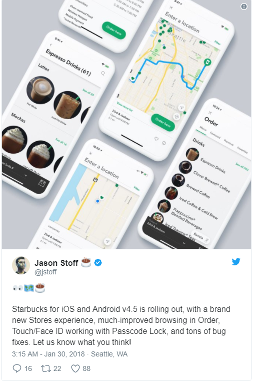 Starbucks App for iOS Updated With New Stores and Ordering Layout, Face ID Support