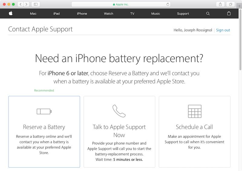 Apple Launches ‘Reserve a Battery’ Option in Canada