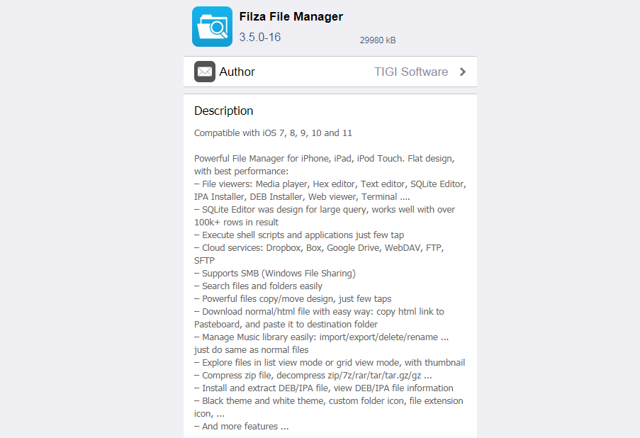 Filza File Manager Officially Updated to Support iOS 11