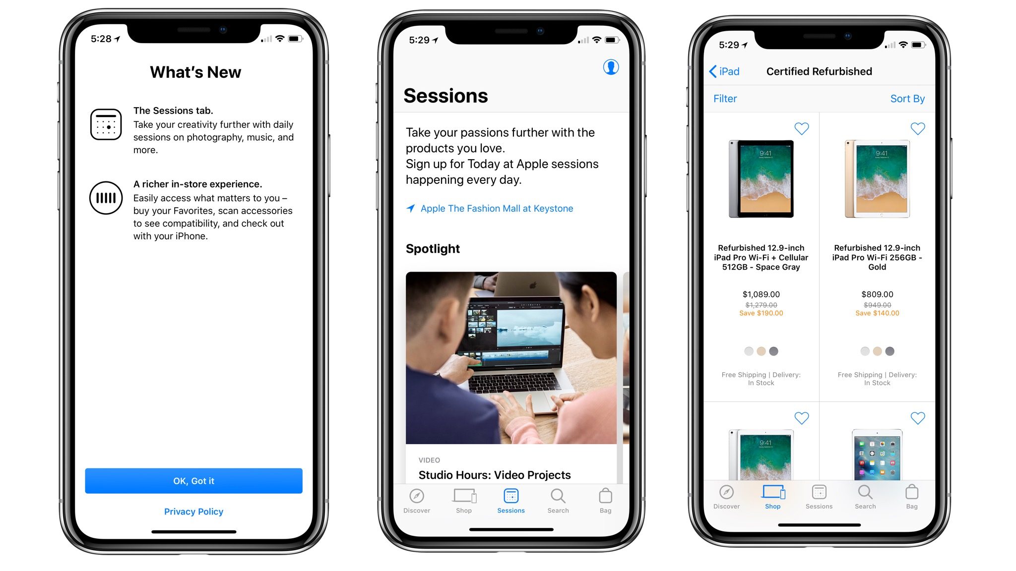 Apple Store App for iOS Adds ‘Sessions’ Feature to Improved User's Experience