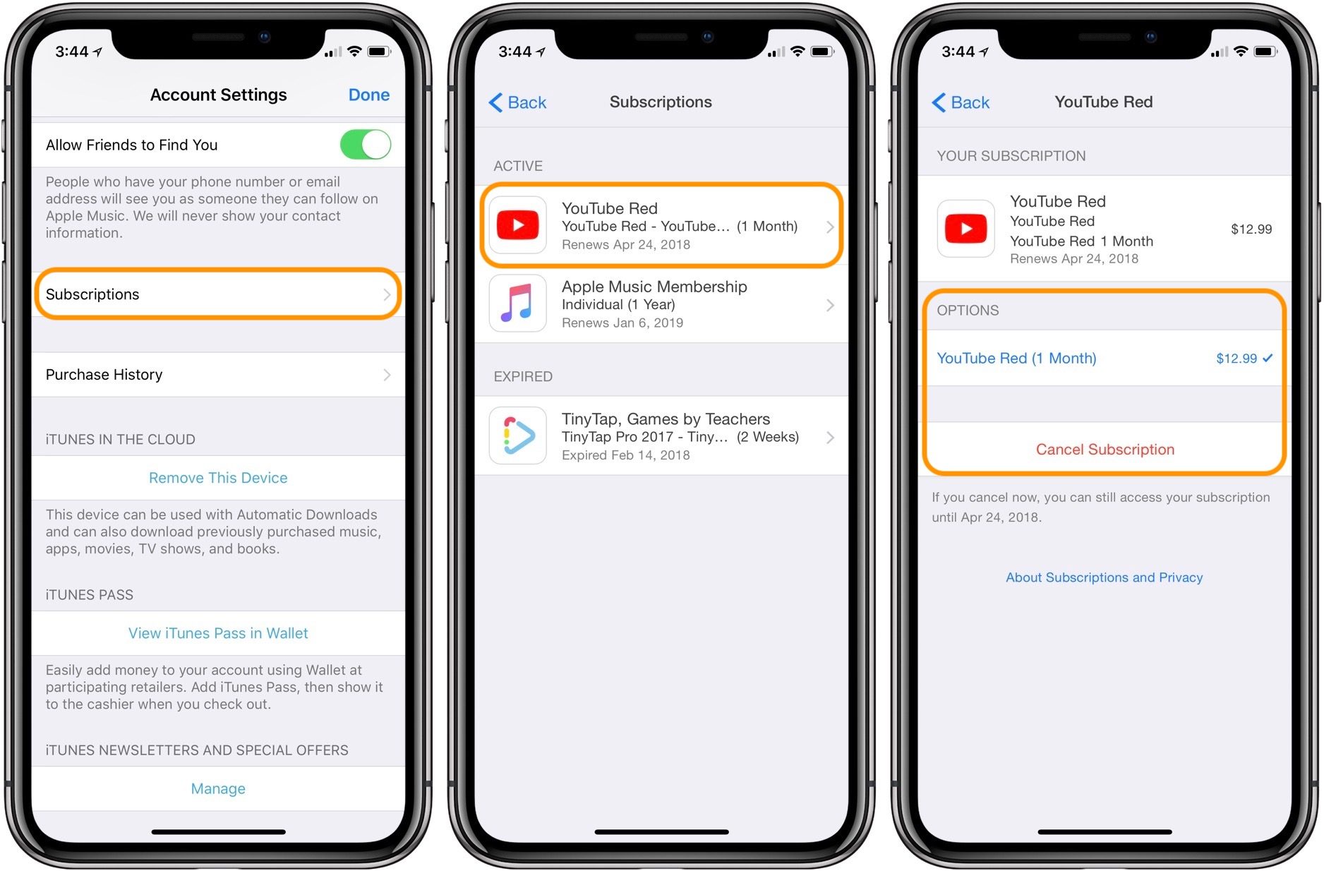 How to Cancel and View Apple Subscriptions in iOS11?