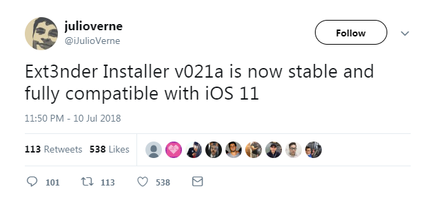 Ext3nder Installer is Now Fully Compatible With iOS 11 