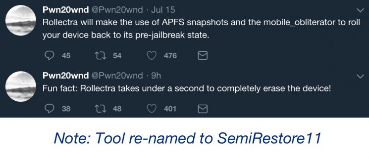 SemiRestore11-- a Tool for un-jailbreaking Electra1131 to be Released Soon