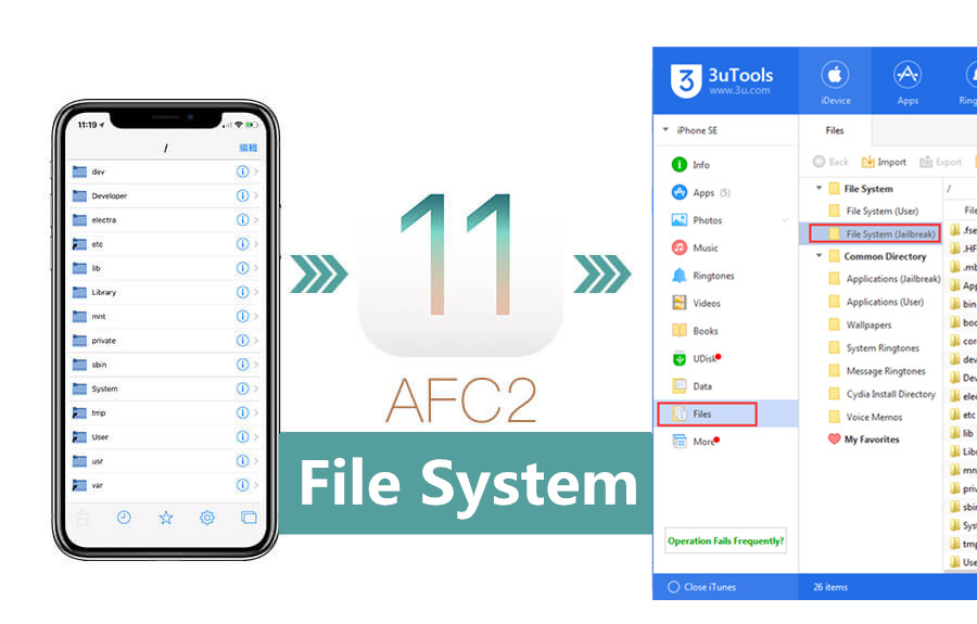 How to Install AFC2 for iOS 11-11.3.1 to Access Jailbreak File System?