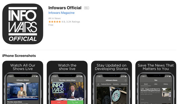 Apple Explains a Decision to Keep 'Infowars' App on App Store
