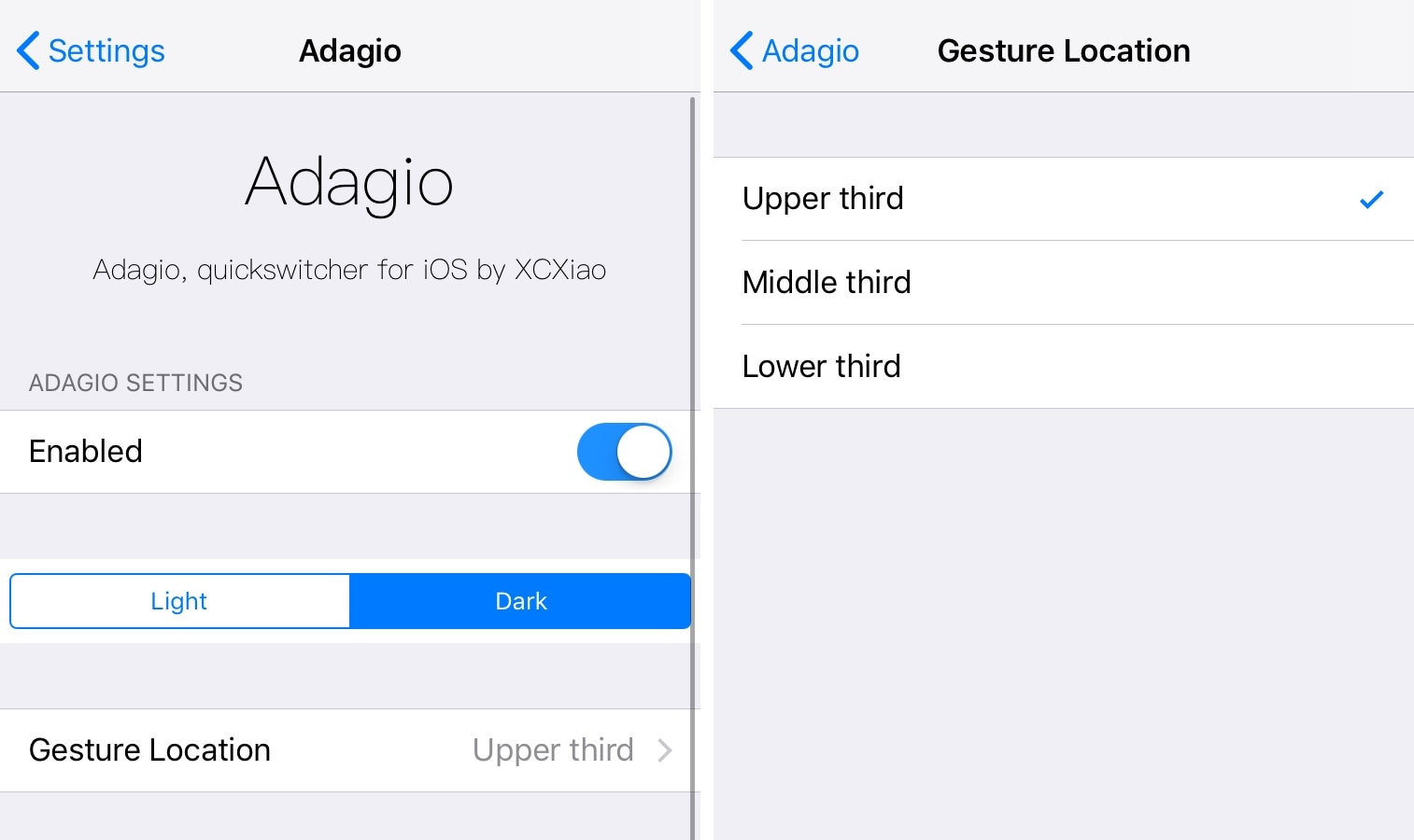 Adagio is a Modernized Quick Switcher for Jailbroken iOS 11 Devices