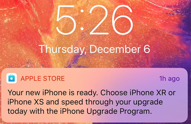 Apple Store App Sends Rare Push Notification to Promote new iPhone Models