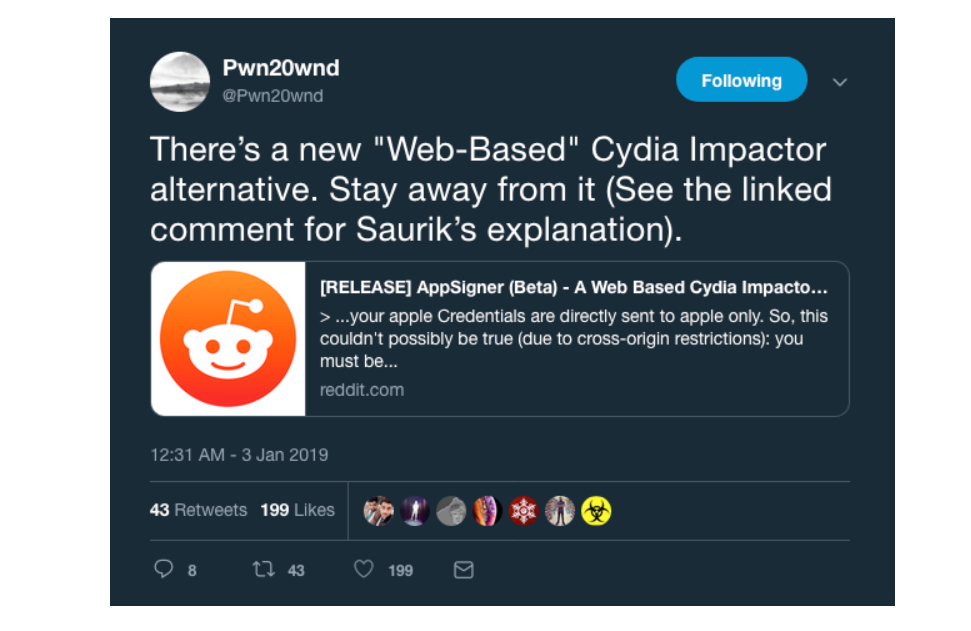 Saurik Warns Against Using ‘AppSigner' as Alternative Cydia Impactor 
