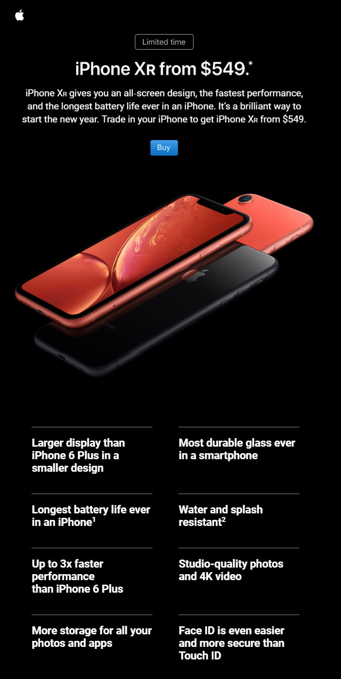 Apple Targeting Users of Older iPhones With iPhone XR Email Campaign