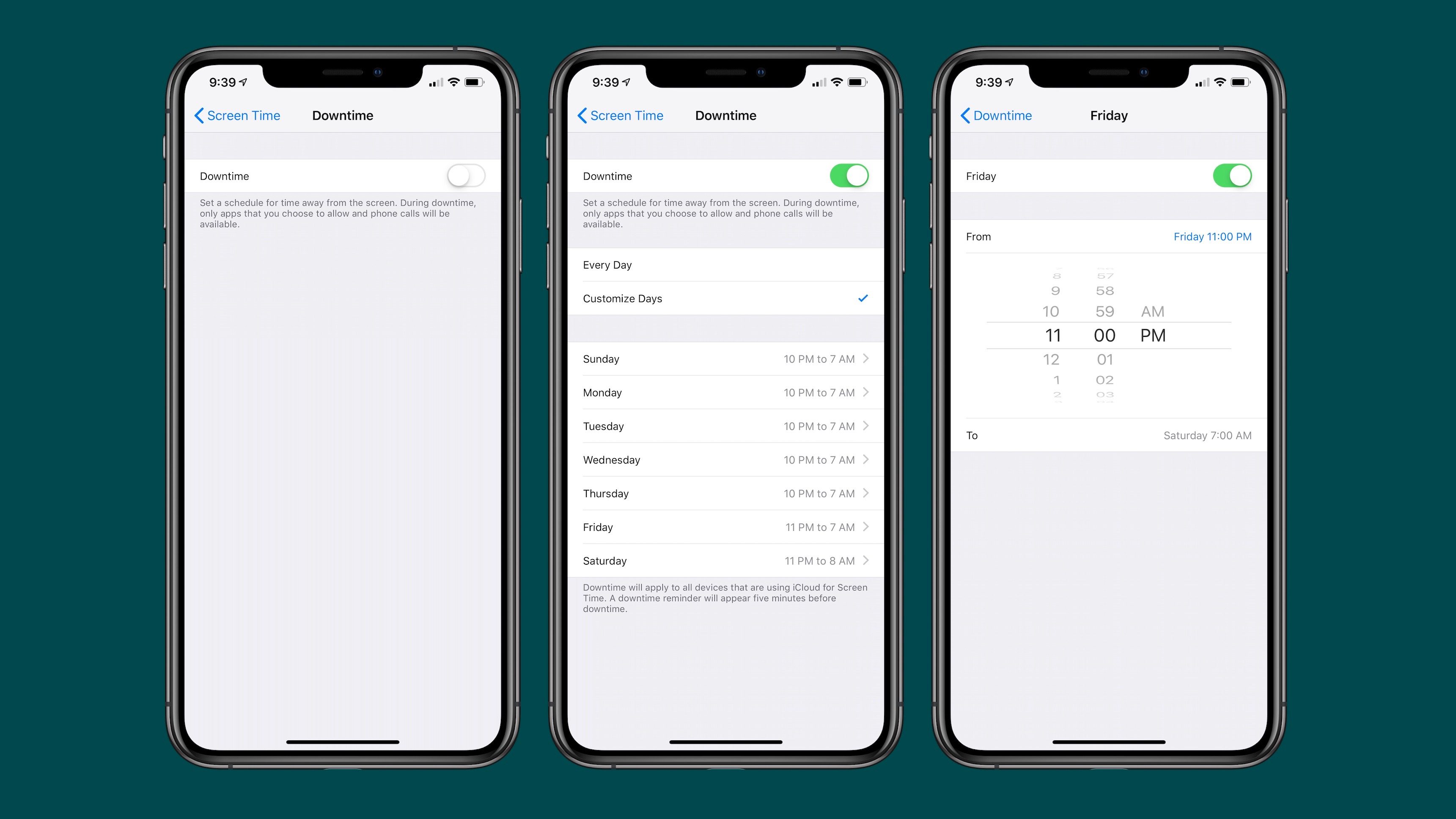 iOS 12.2 Beta Allows you to Customize Downtime in Screen Time by days of the week