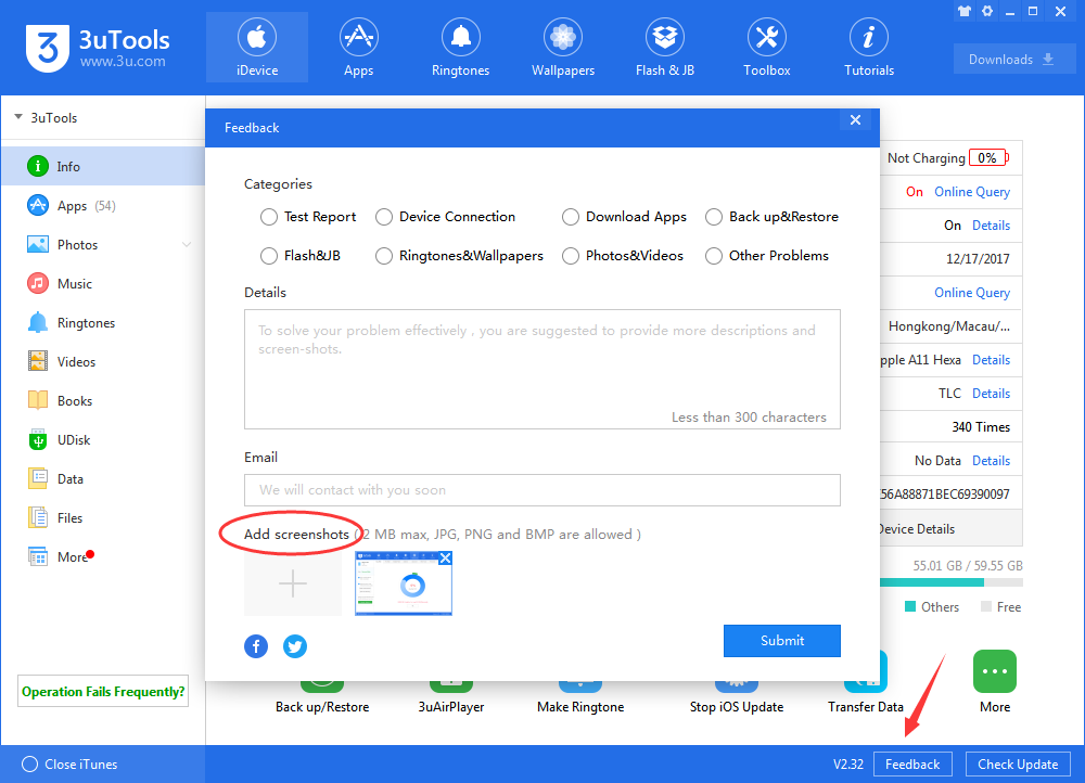 erasing idevice disk 3utools