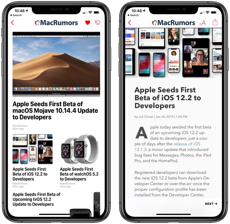 Apple Releases Fourth Developer Beta of iOS 12.2