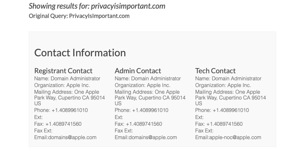 Apple Registers PrivacyIsImportant․com Domain, Not Yet in Use