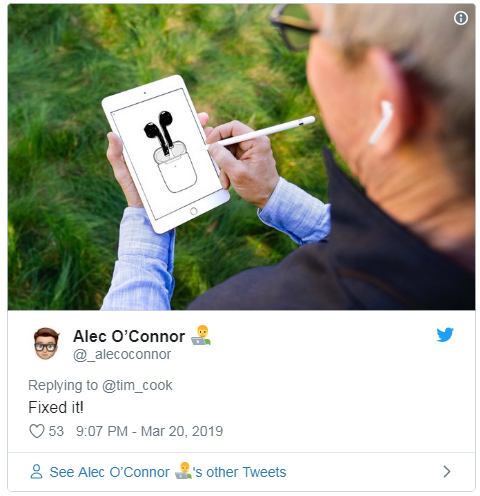 Tim Cook is the Ultimate Meme Muse with this Drawing of AirPods