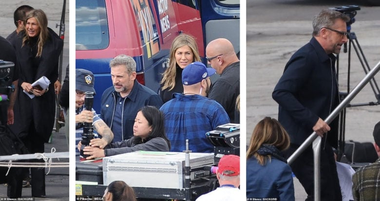 Jennifer Aniston and Steve Carell Reunite on Set of Apple TV Series
