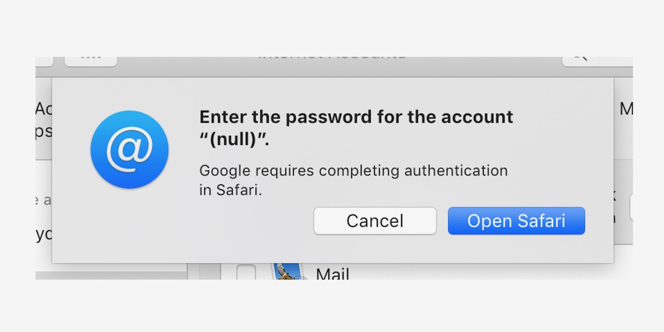 Users can’t Sign into Gmail in Mail after Latest macOS Update