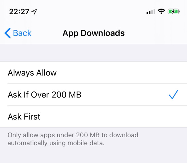 iOS 13 Removes 200 MB File Size Limit for App Downloads