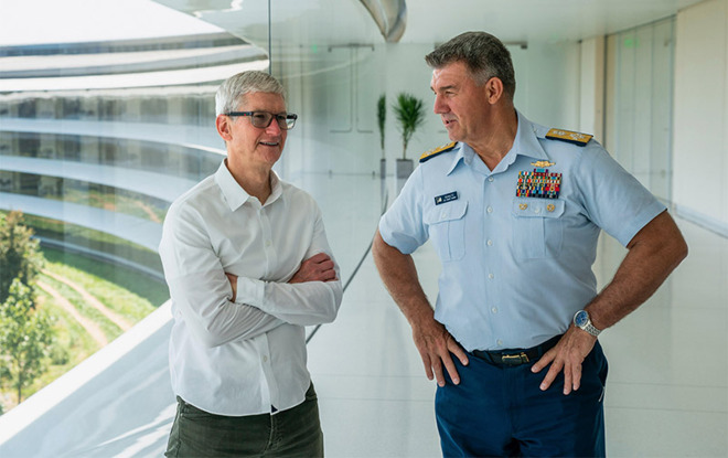 Tim Cook invites Coast Guard Admiral Karl Shultz to Apple Park
