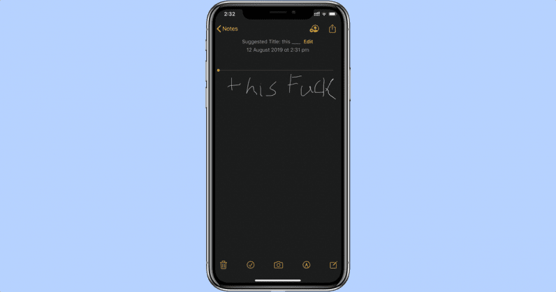 Apple iOS’ Notes App Censors Handwritten Swears