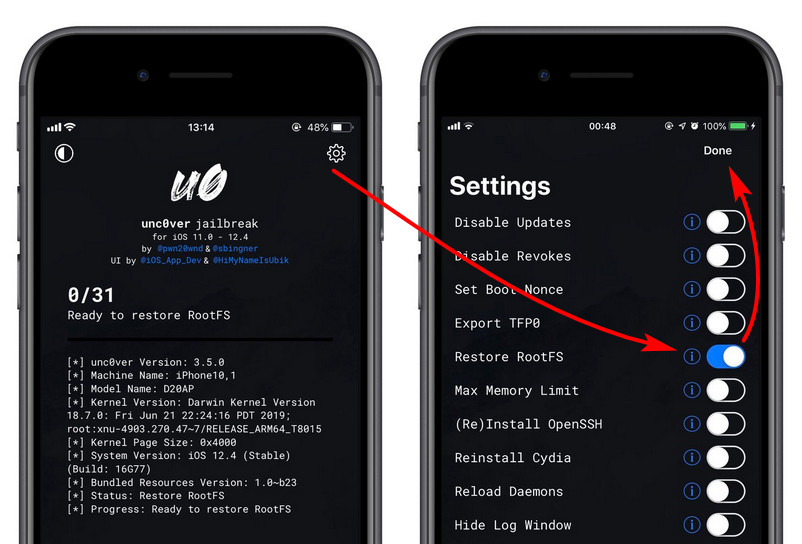 iOS 12.4 Jailbreak: use Unc0ver Comes with Features to Clear the Jailbreak Environment