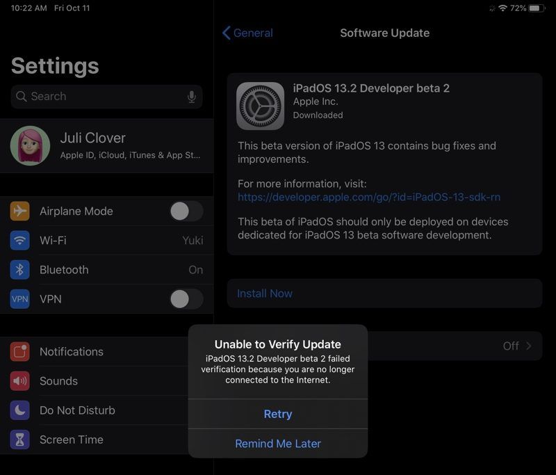 iOS 13.2 Beta 2 Bricking Some iPad Pro Models, Update Now Unavailable