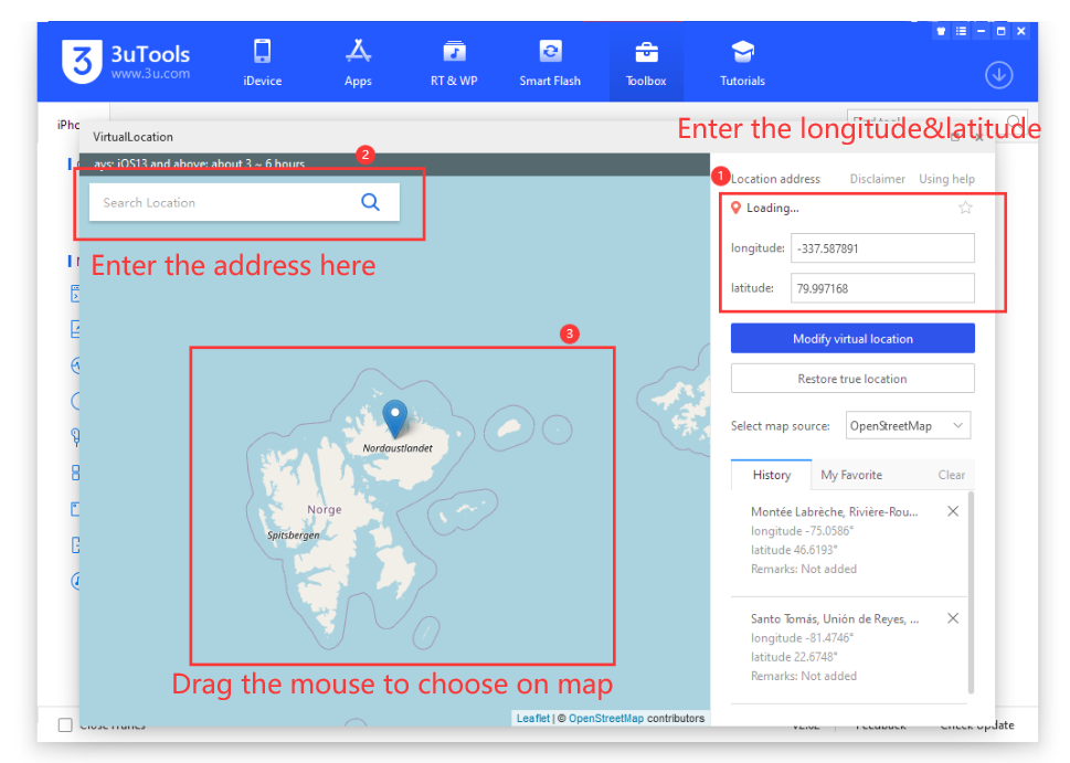 How to Change Location by Virtual Location on 3uTools?