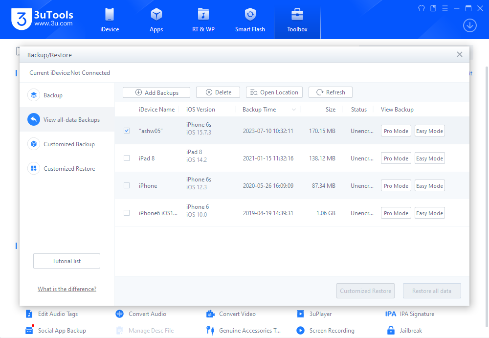 How to Choose Backup & Restore and Customized Backup & Restore?