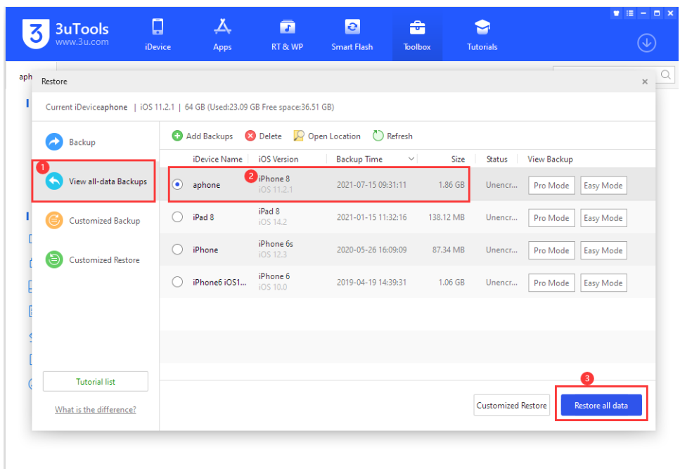 How to Choose Backup & Restore and Customized Backup & Restore?