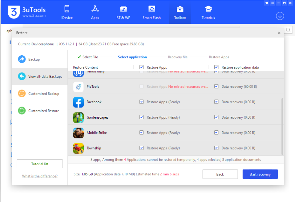 How to Choose Backup & Restore and Customized Backup & Restore?